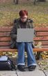 Working on the laptop