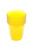 yellow plastic cups
