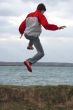 The guy in a jump.