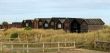 Beach huts on sand dunes