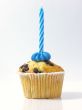 Happy Birthday,Blue Candle On