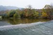 River in autumn on the sunset.