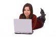 Woman working on a laptop