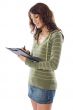 attractive girl writing