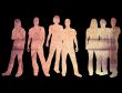 textures style of people silhouettes