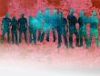 textures style of people silhouettes