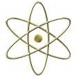 3D Golden Atom Symbol