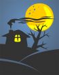 House and moon