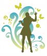 girl silhouette and pattern
