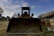 Bulldozer and parking lot construction