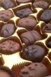 Closeup of chocolates in a box