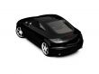 isolated black car back view