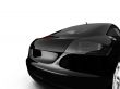 isolated black car back view