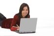 Woman working on a laptop