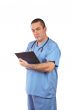 Male doctor writing