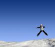 Jumping girls in winter