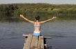 Girl and river.