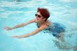 Women swimming in the pool