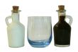 Two small decanters whith milk and coffee