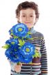 adorable boy with flowers