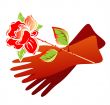 gloves and rose
