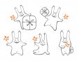 five happy rabbits