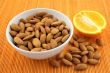 Fresh almonds and orange