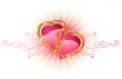 Two love hearts / vector