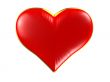Red heart with gold edging