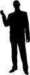 Silhouette of a young man