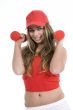 beautiful girl with dumbbells