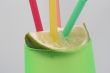 Coloured tubules with lime in glass