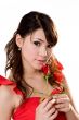 gorgeous girl with a red rose
