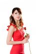 gorgeous girl with a red rose