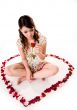 happy valentine girl with roses