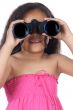 girl looking throuth the binoculars