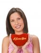 Woman sending a love message