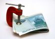 Banknotes and a clamp.