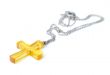 Amber Cross With Small Chain