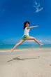 happy jump at the beach