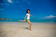 happy jump at the beach