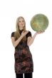 Young woman with  globe