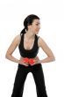 beautiful girl with dumbbells