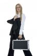 beauty blonde with valise