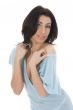 portrait of the brunette in the blue dress