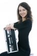Young woman with  suitcase