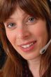 Cute telephonist smiling
