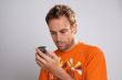 young man texting