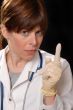 doctor with latex gloves