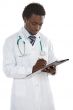 young doctor writing